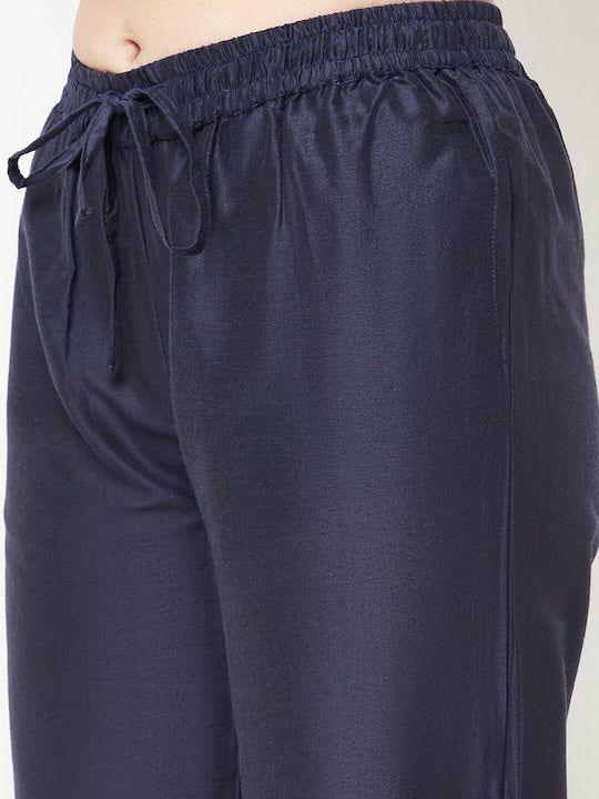 IMARA Floral Printed Embroidered Gotta Patti Regular Kurta with Trousers & Dupatta