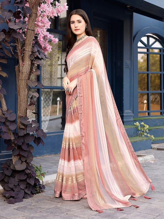 Satrani Leheriya Printed Georgette Leheriya Saree