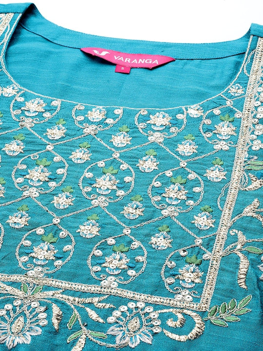 Varanga Ethnic Motifs Embroidered Regular Sequinned Kurta With Trousers & Dupatta