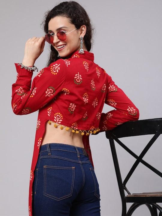 AKS Ethnic Motifs Printed Shirt Collar Kurta