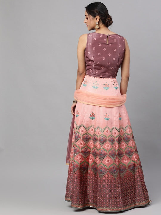 AKS Khari Printed Ready to Wear Lehenga & Blouse With Dupatta
