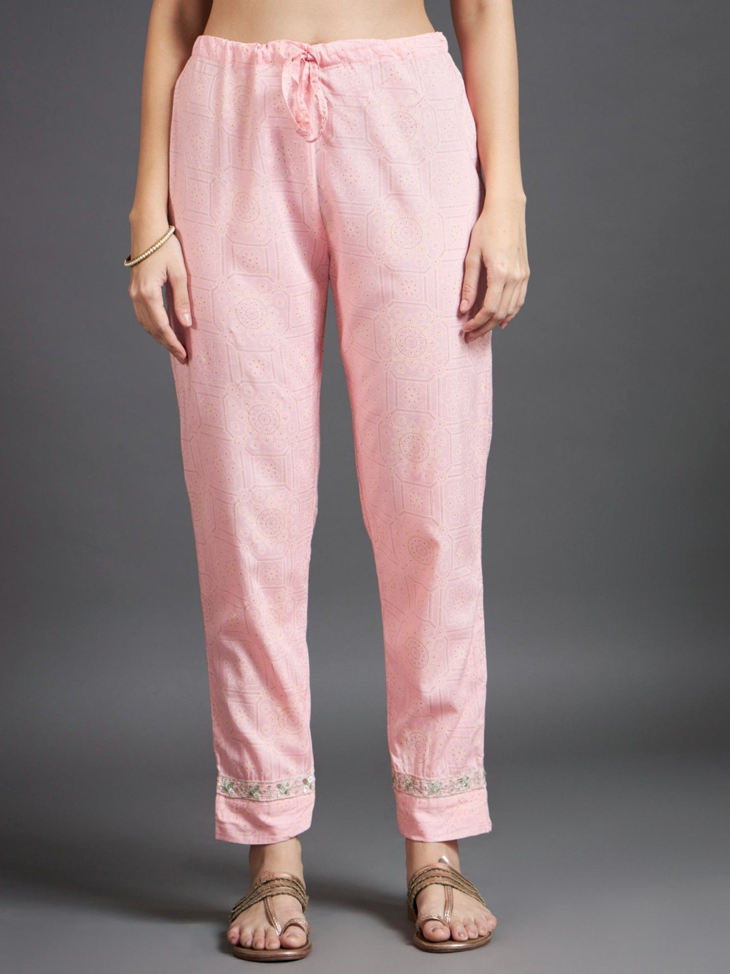 Heeposh Embroidered A-Line Kurta and Pants with Printed Dupatta (Set of 3)