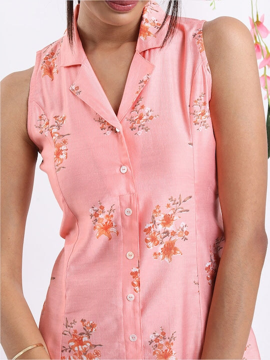 Vishudh Floral Printed A-line Midi Dress