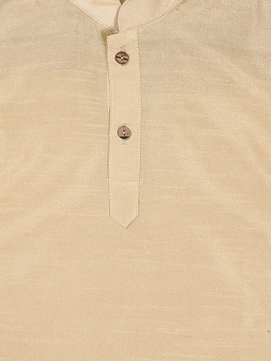 Vastramay Sishu Boys Gold & Maroon Solid Kurta with Dhoti Pants