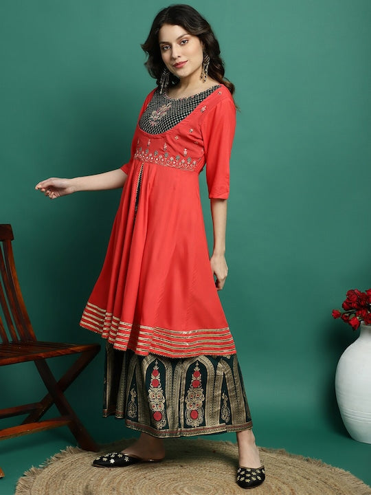 Sangria Embroidered Anarkali Kurta