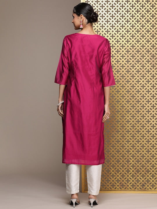 House of Pataudi Yoke Design Sequined Jashn Kurta