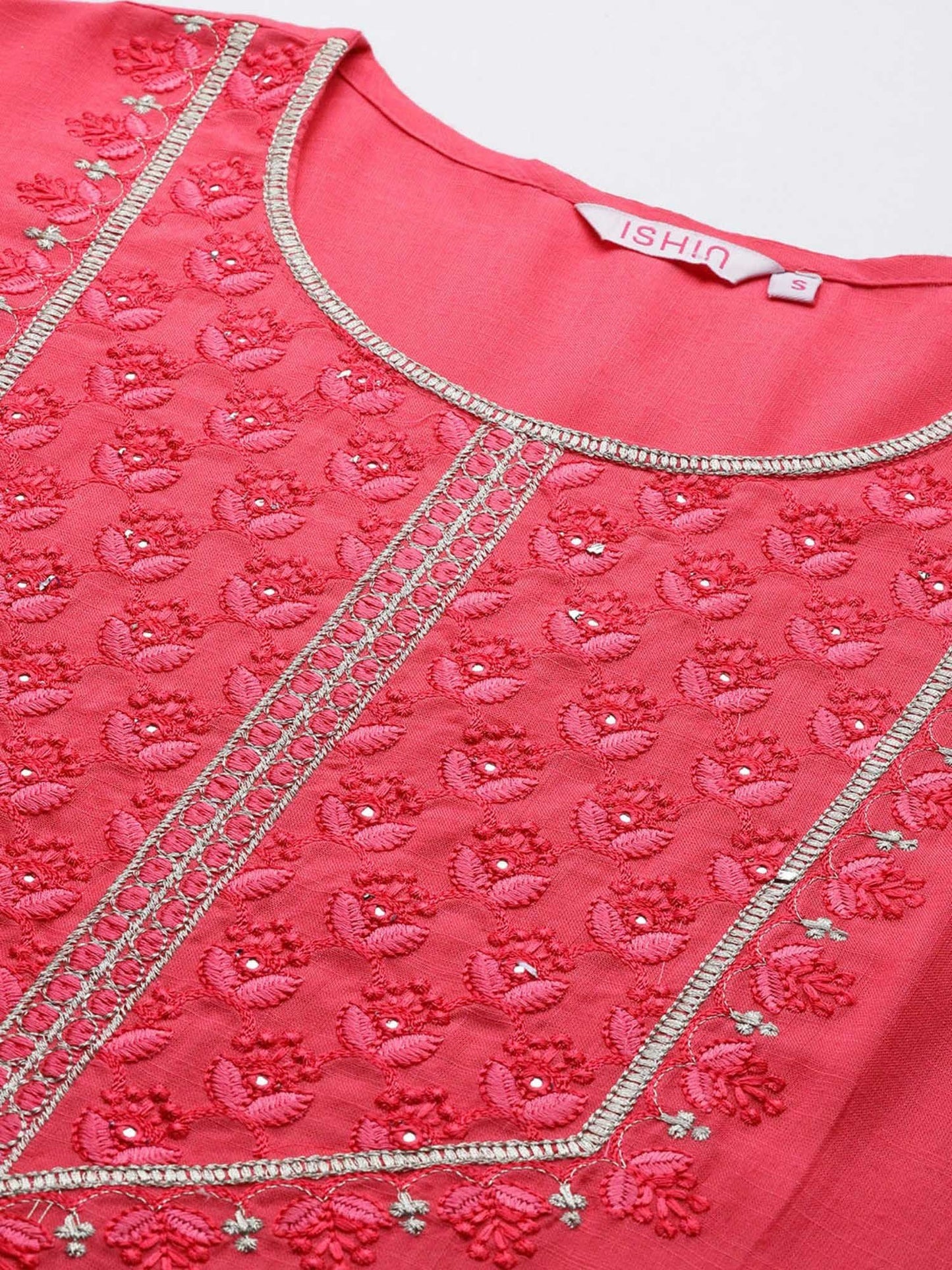 ISHIN Women's Floral Straight Kurta