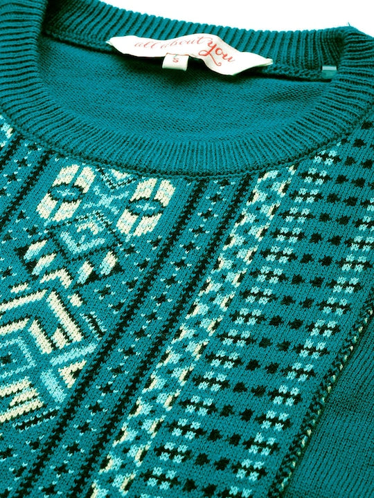 All about you Women Ethnic Motifs Layered Pom-Pom Detail Winter Kurta