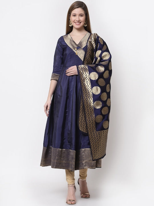 Myshka Women Blue Ethnic Motifs Printed Anarkali Kurta