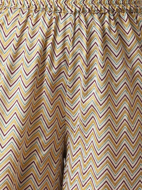 AURELIA Women Beige Ethnic Motifs Printed Layered Kurta with Palazzo