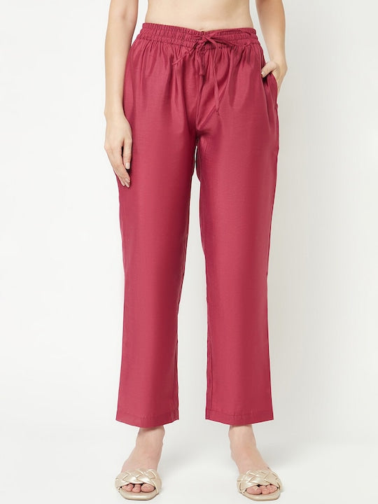 IMARA Floral Yoke Design Sequinned Detail Regular Kurta & Trousers With Dupatta