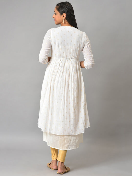 Aurelia Women Abstract Printed Layered Anarkali Kurta