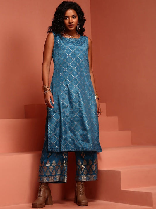 IMARA Ethnic Motifs Printed Regular Kurta With Trousers