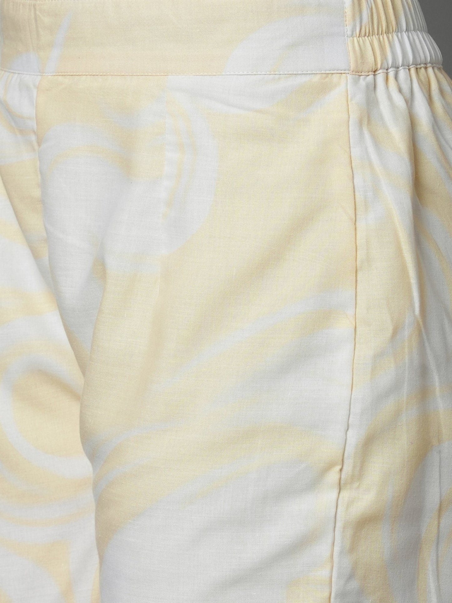 Heeposh Beautiful Marbel Print Kurta with Detailing & Printed Chanderi Dupatta (Set of 3)