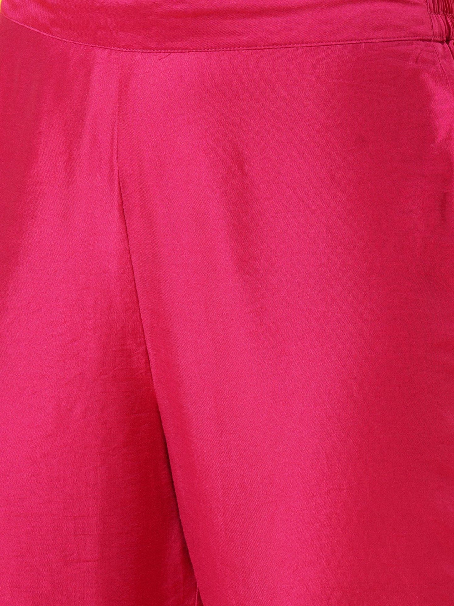 Heeposh Women Chanderi Silk Kurta with Organza Embroidered Dupatta (Set of 3)