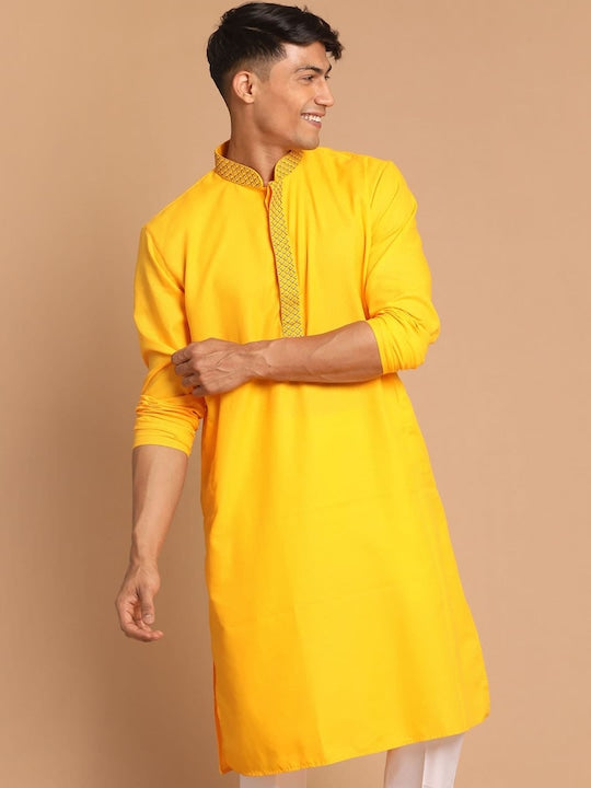 Vastramay Men Yellow Kurta