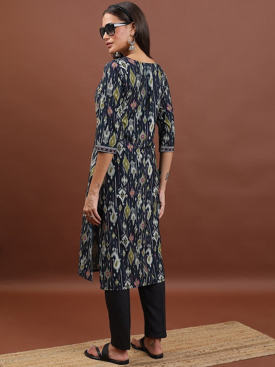 Vishudh Ethnic Printed Straight Kurta