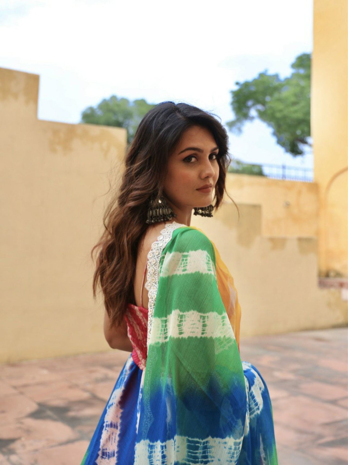 ONEWE INDIA Rimjhim Lehriya (Set of 3)