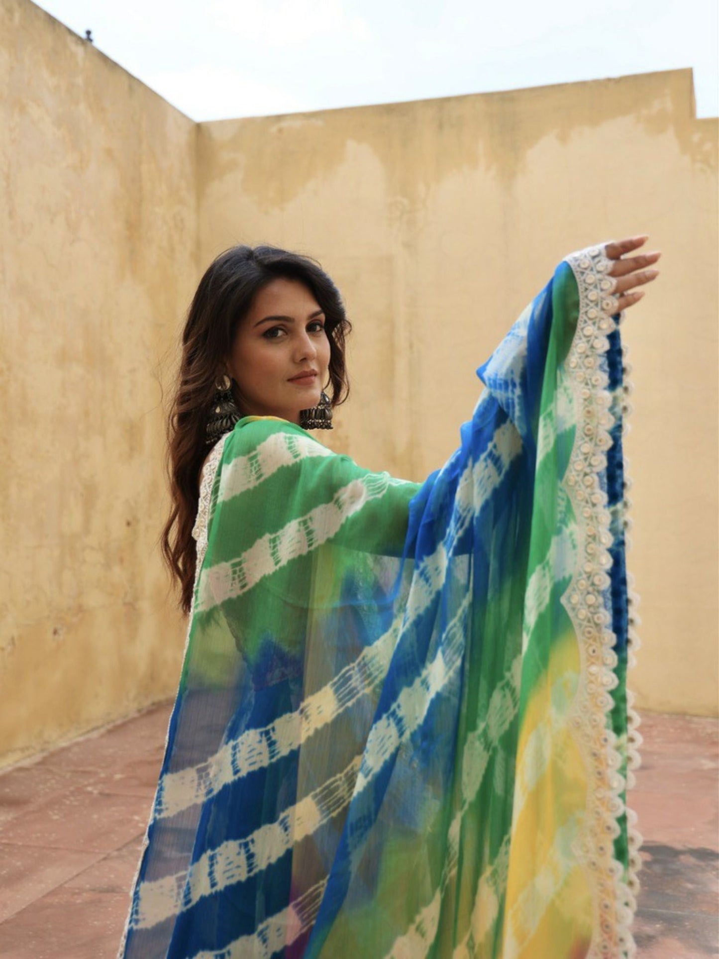 ONEWE INDIA Rimjhim Lehriya (Set of 3)