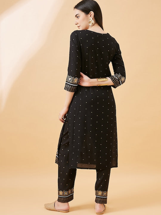 All about you Ethnic Motifs Yoke Design Regular Kurta with Trousers