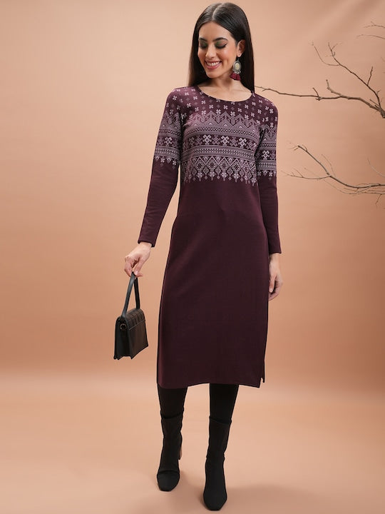 Vishudh Winter Ethnic Motifs Printed Kurta