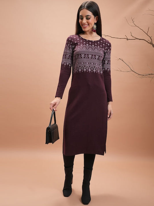 Vishudh Winter Ethnic Motifs Printed Kurta