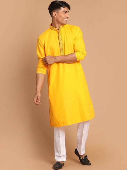 Vastramay Men Yellow Kurta