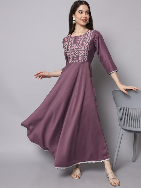 Myshka Embroidered Anarkali Ethnic Dresses