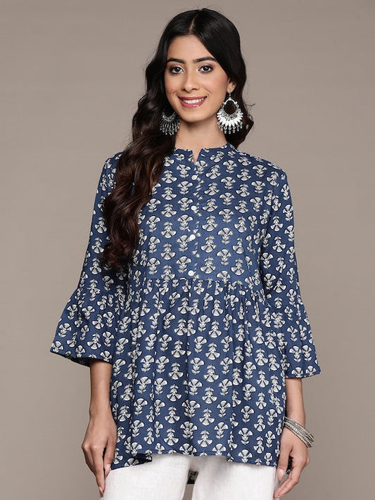 Anubhutee Floral Printed Bell Sleeves Kurti