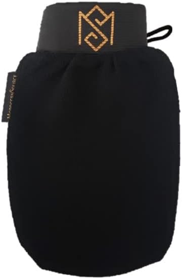 Exfoliating Bath Glove for Body Scrub Bath Shower (Kessa mitt) - Pack of 1 - Dead Skin Cell Remover and Deep Pore Cleanser - Deep Exfoliator Scrubber - Plant Based Fiber - by MoroccanSource