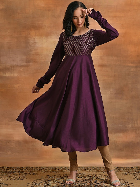 AKS Ethnic Motifs Printed Anarkali Kurta