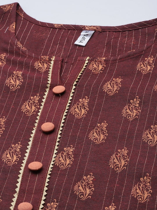 Yufta Women Black Ethnic Motifs Gotta Patti Pure Cotton Kurta with Palazzos & With Dupatta