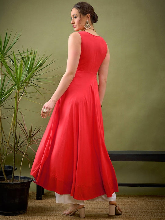 Shae by Sassafras V Neck Sleeveless Anarkali Kurta