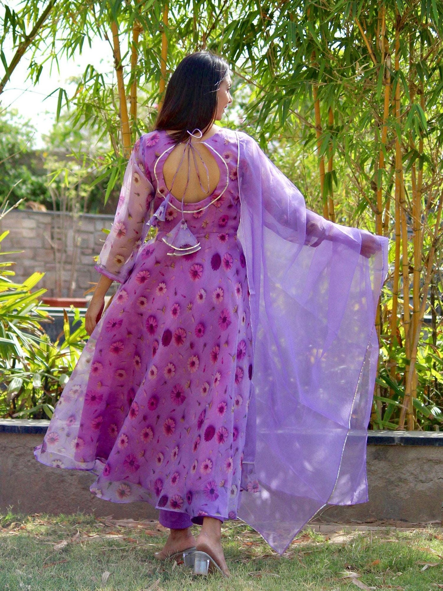 ONEWE INDIA Taara Floral Suit Set (Set of 3) - Purple