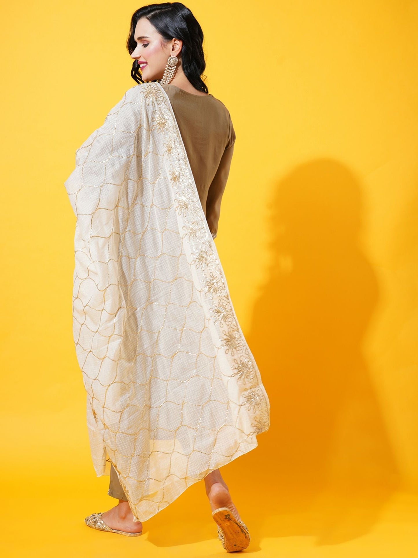 Heeposh Women Ethnic Motifs Embroidered Kurta with Dupatta (Set of 3)