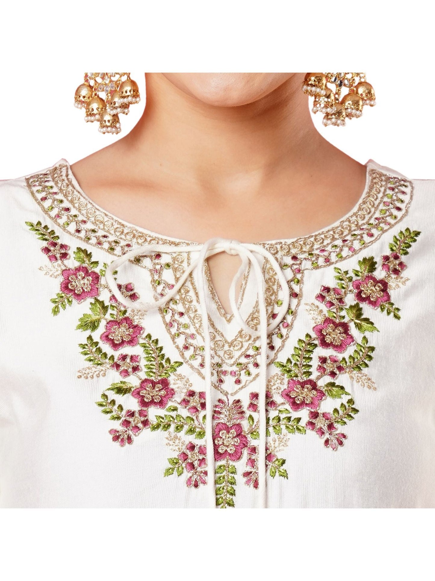 Heeposh Women Embroidered Thread Work Kurta Palazzo with Dupatta (Set of 3)