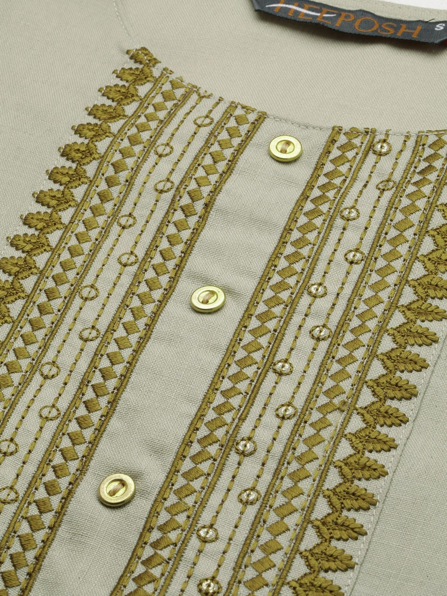 Heeposh Women Green Ethnic Motifs Yoke Design Cotton Blend Kurta with Dupatta (Set of 3)