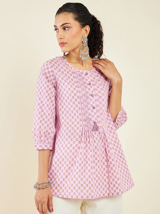 Soch Floral Printed Cotton Tunic - S