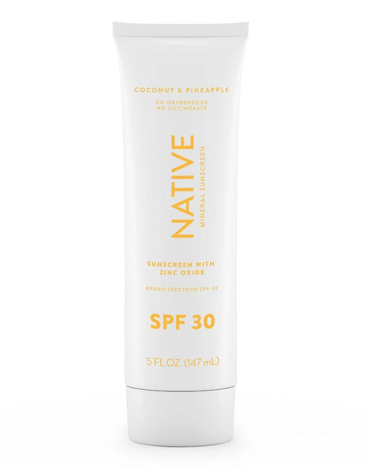 Native Coconut & Pineapple Mineral Sunscreen Lotion SPF 30, 5.0 oz (Coconut & Pineapple, 5 fl oz)