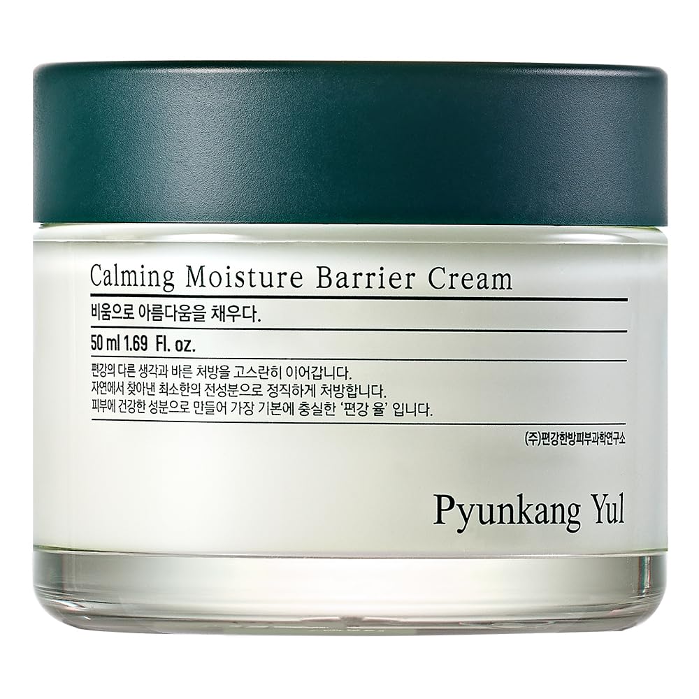 Pyunkang Yul Calming Moisture Barrier Cream - Long-lasting Soothing Hydration, with Ceramides, Panthenol, Hyaluronic Acid, Tea Tree, Cica, Korean Skin Care, K-Beauty 1.7 Fl. Oz.
