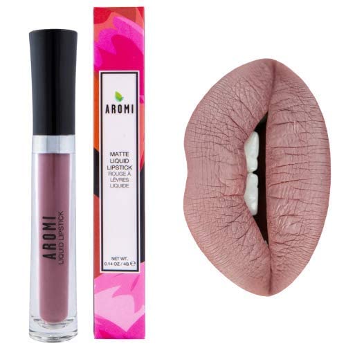 Aromi Desert Taupe Matte Liquid Lipstick | Greige, Grey Beige Lip Color, Long-Lasting Lipstick, Handmade, Day to Night (Desert Taupe)