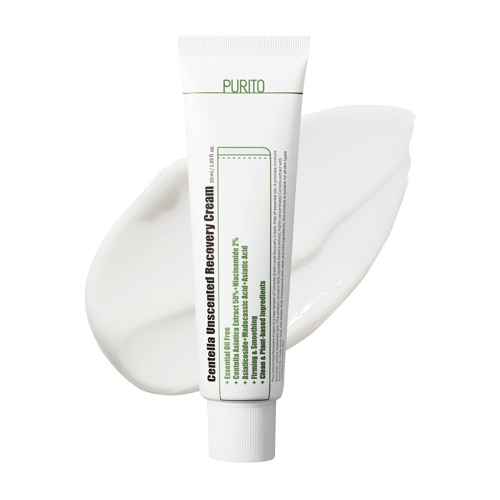 PURITO Centella Unscented Recovery Cream 50ml / 1.7 fl.oz Witch Hazel-free, Vegan, Skin barrier