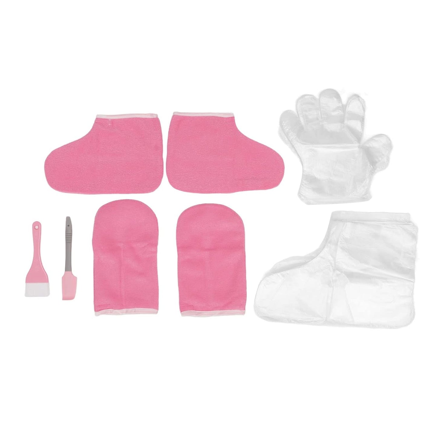 Wax Gloves Foot Set, Wax Hand Foot Liners, Paraffin Pink Flannel Keep Warm Disposable Gloves Wax Mitts Foot Set