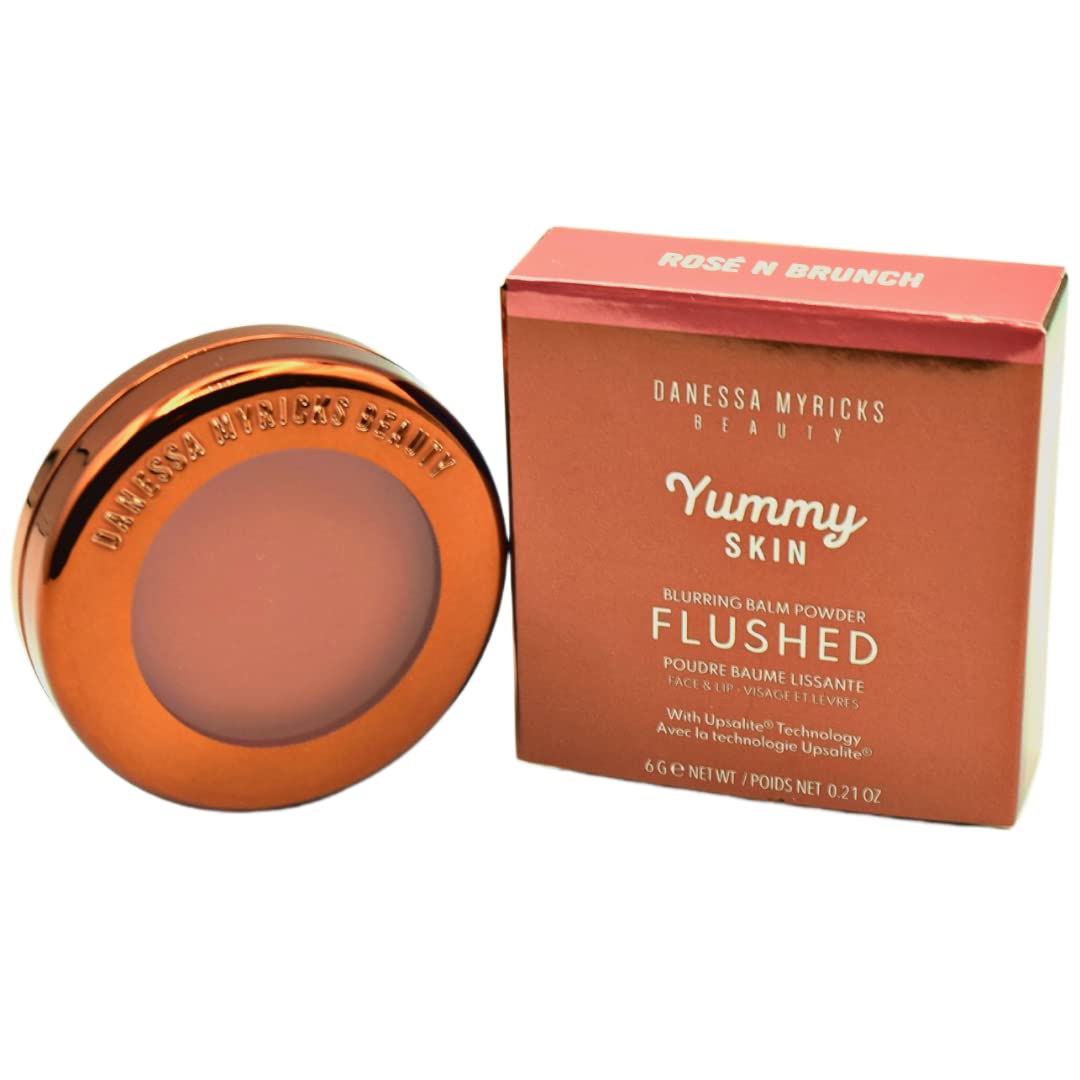 Danessa Myricks Beauty Yummy Skin Blurring Balm Powder Flushed - Matte Color for Cheek & Lip RosŽ N Brunch