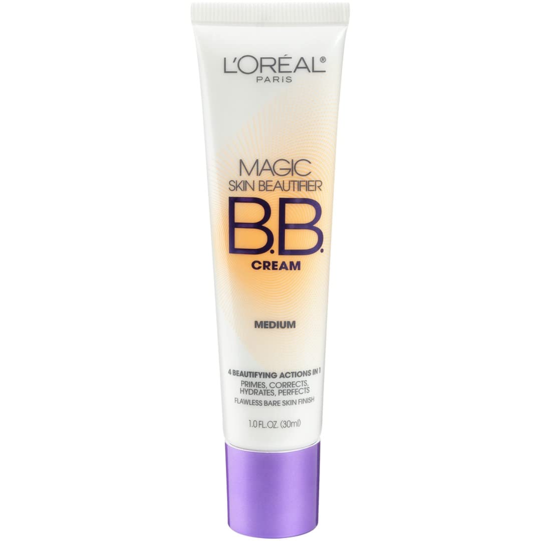 L'OrŽal Paris Makeup Magic Skin Beautifier BB Cream Tinted Moisturizer, Medium, 1 fl oz, 1 Count
