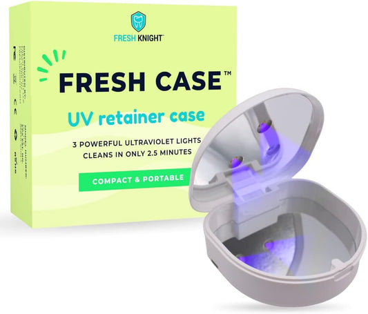 FRESH KNIGHT UV Retainer Case | UVC Retainer Cleaner, Disinfects Cleans and Removes Odors, Mouth Guard Case, compatible for Invisalign Case, Retainer Cases | Fresh Case