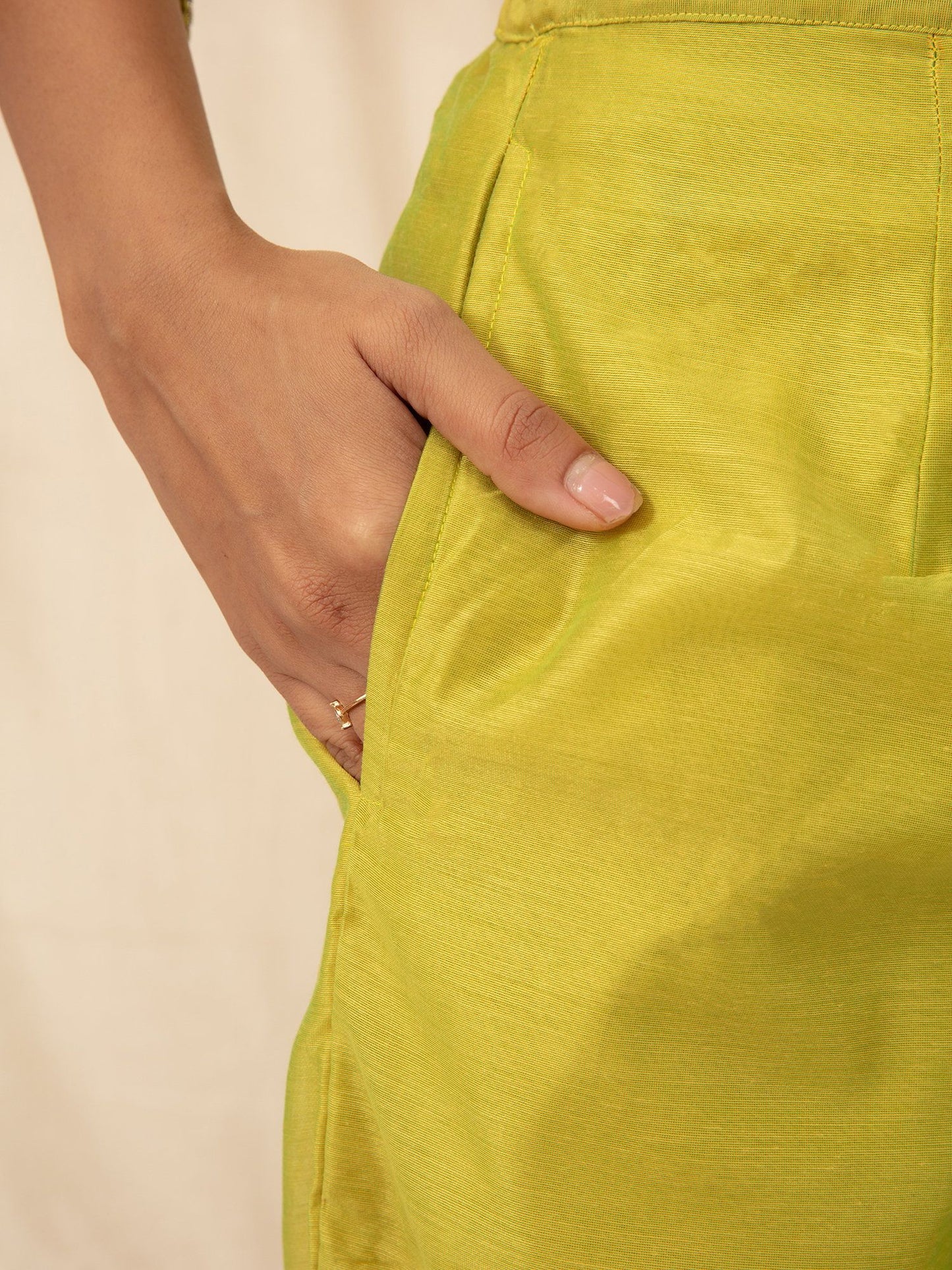 Likha Lime Embroidered Neck Kurta Pant Set with Printed Dupatta LIKSKD81 (Set of 3)