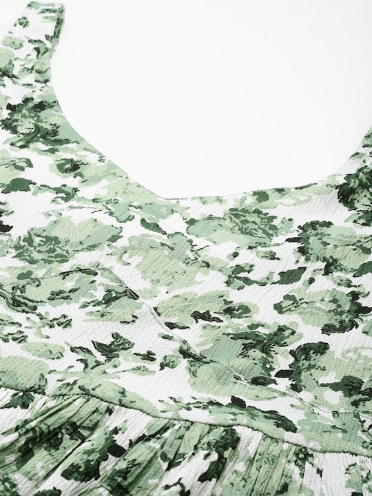 Varanga Abstract Printed Cut-Outs A-Line Dress