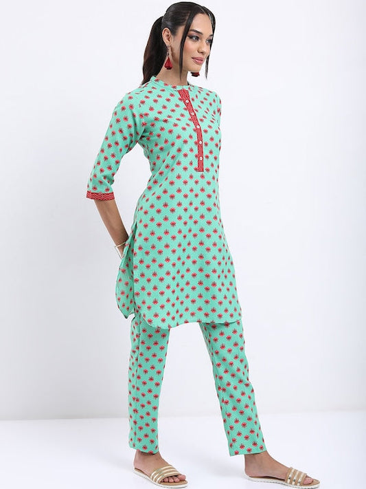 Vishudh Floral Printed Kurta with Trousers