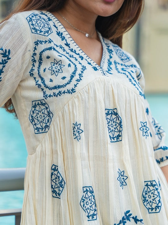 Vishudh Ethnic Motifs Print A-Line Dress